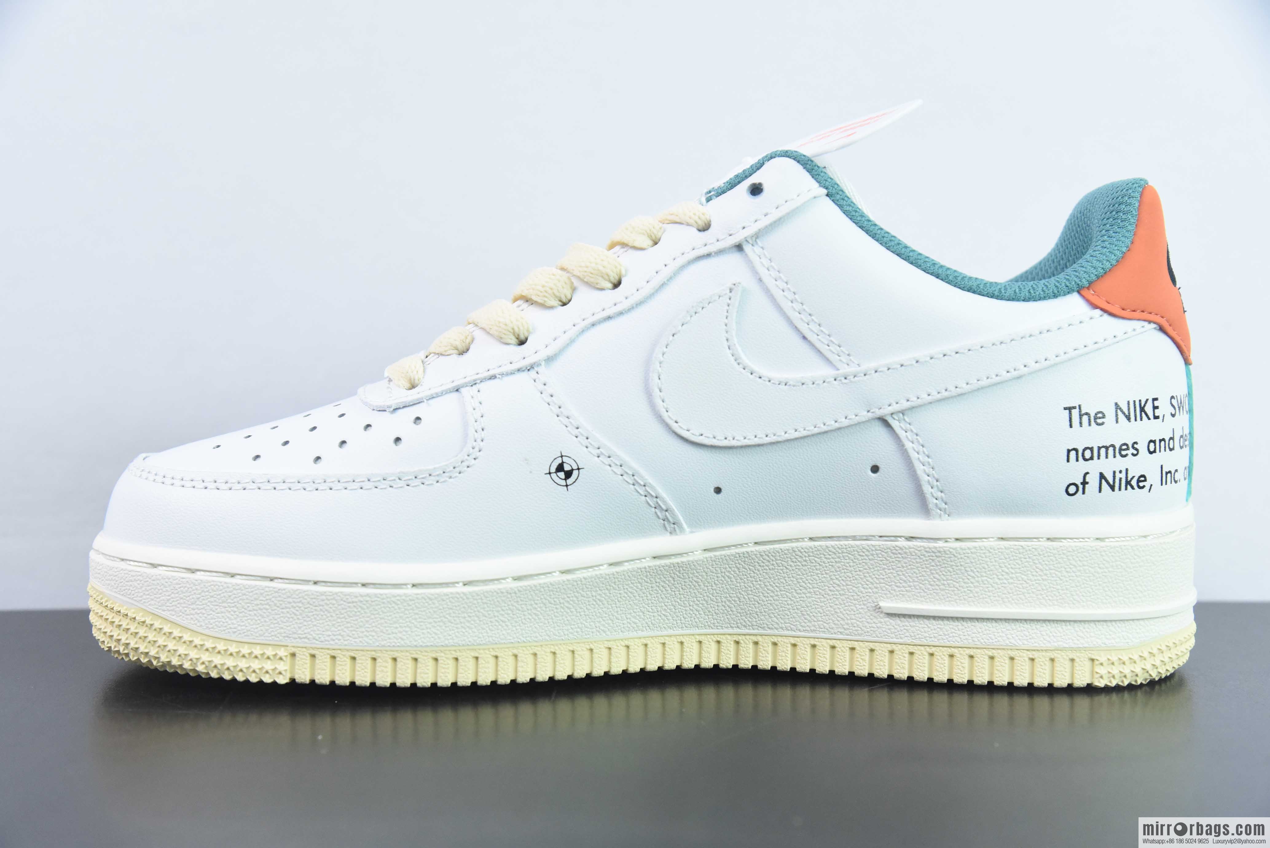 Nike Air Force 1 Low Air Force One Low Help Versatile Leisure Sports Board Shoes, Joint White Orange, Item Number: DM0970-111
