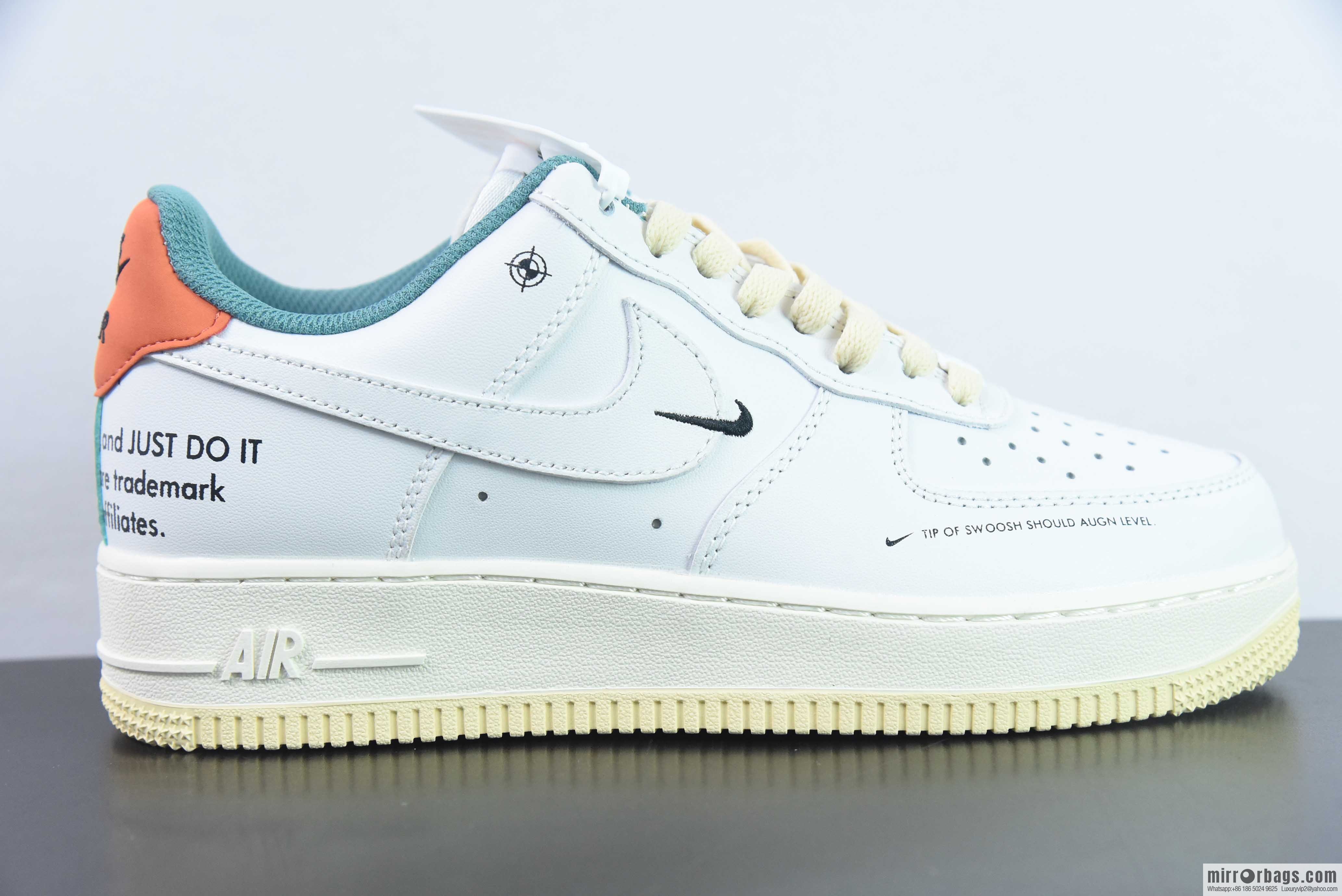Nike Air Force 1 Low Air Force One Low Help Versatile Leisure Sports Board Shoes, Joint White Orange, Item Number: DM0970-111