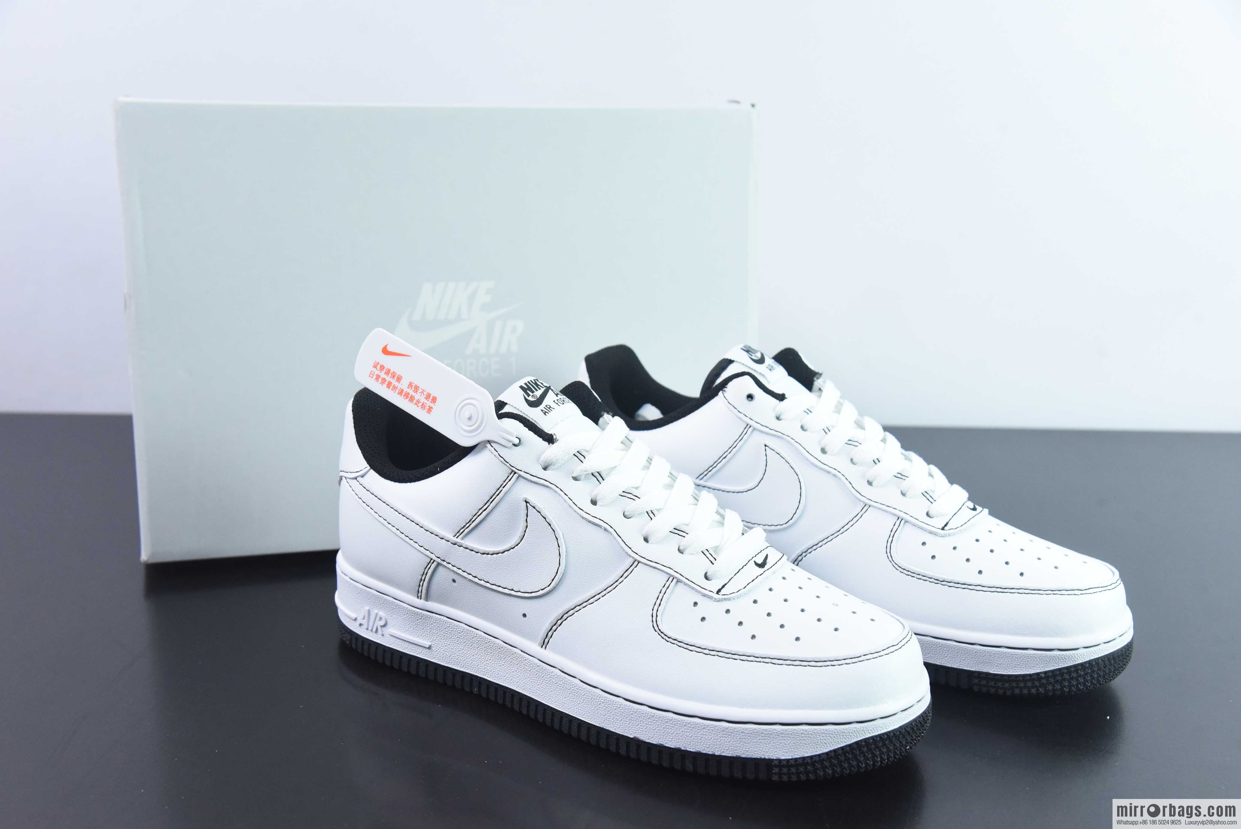 Nike Air Force 1 Low Air Force One low-top versatile recreational sports shoes black stitching item number: CW1575-104