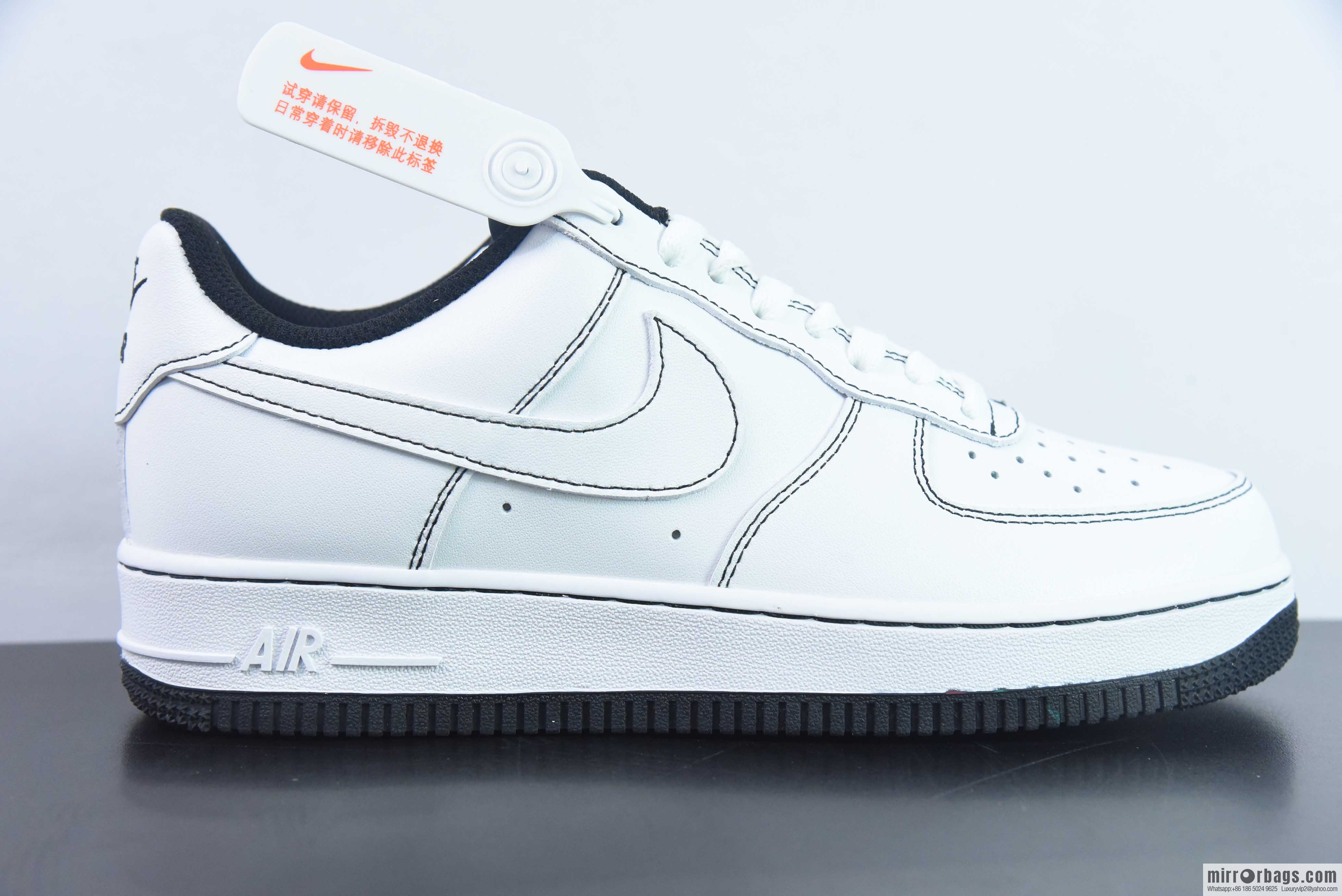 Nike Air Force 1 Low Air Force One low-top versatile recreational sports shoes black stitching item number: CW1575-104