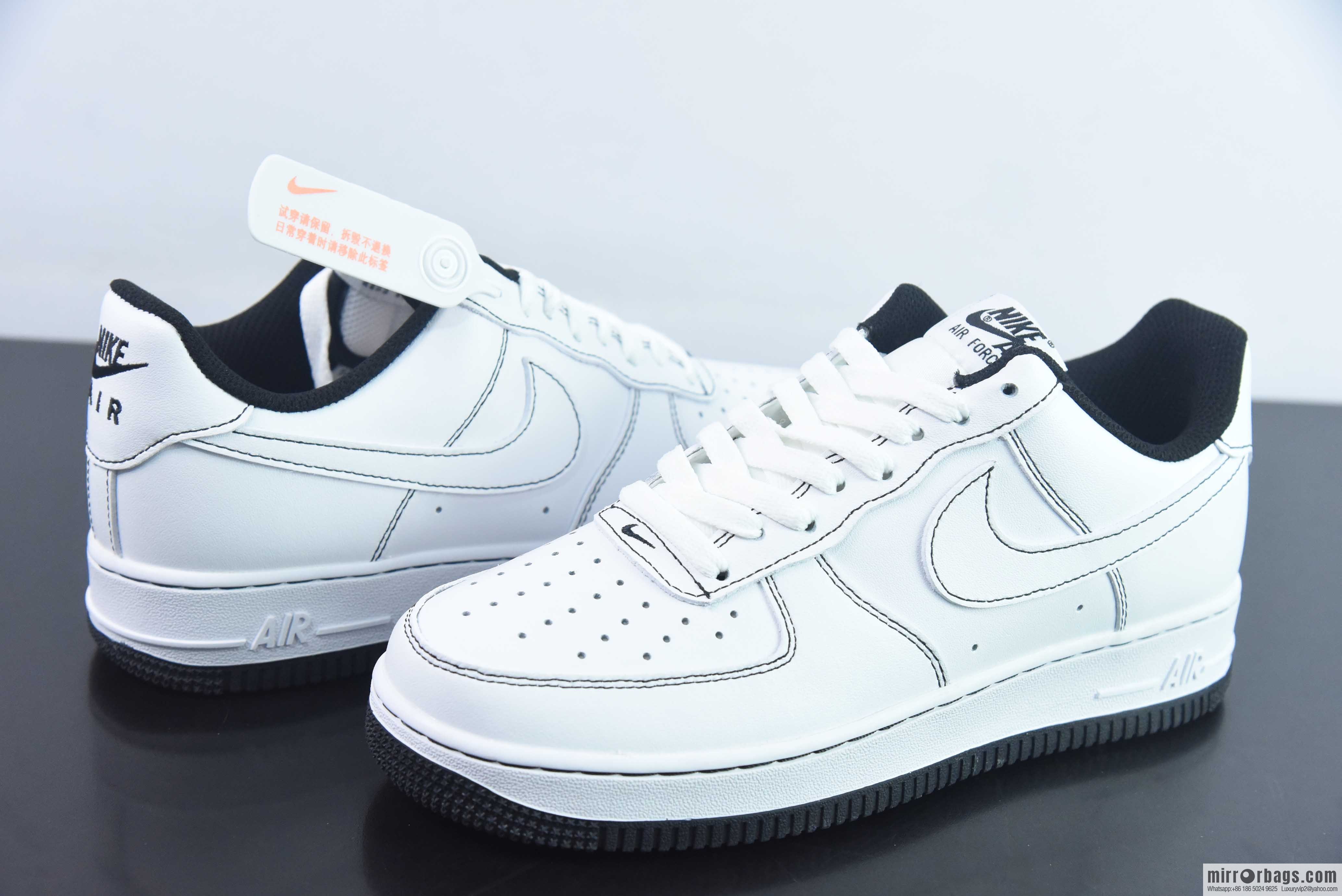 Nike Air Force 1 Low Air Force One low-top versatile recreational sports shoes black stitching item number: CW1575-104