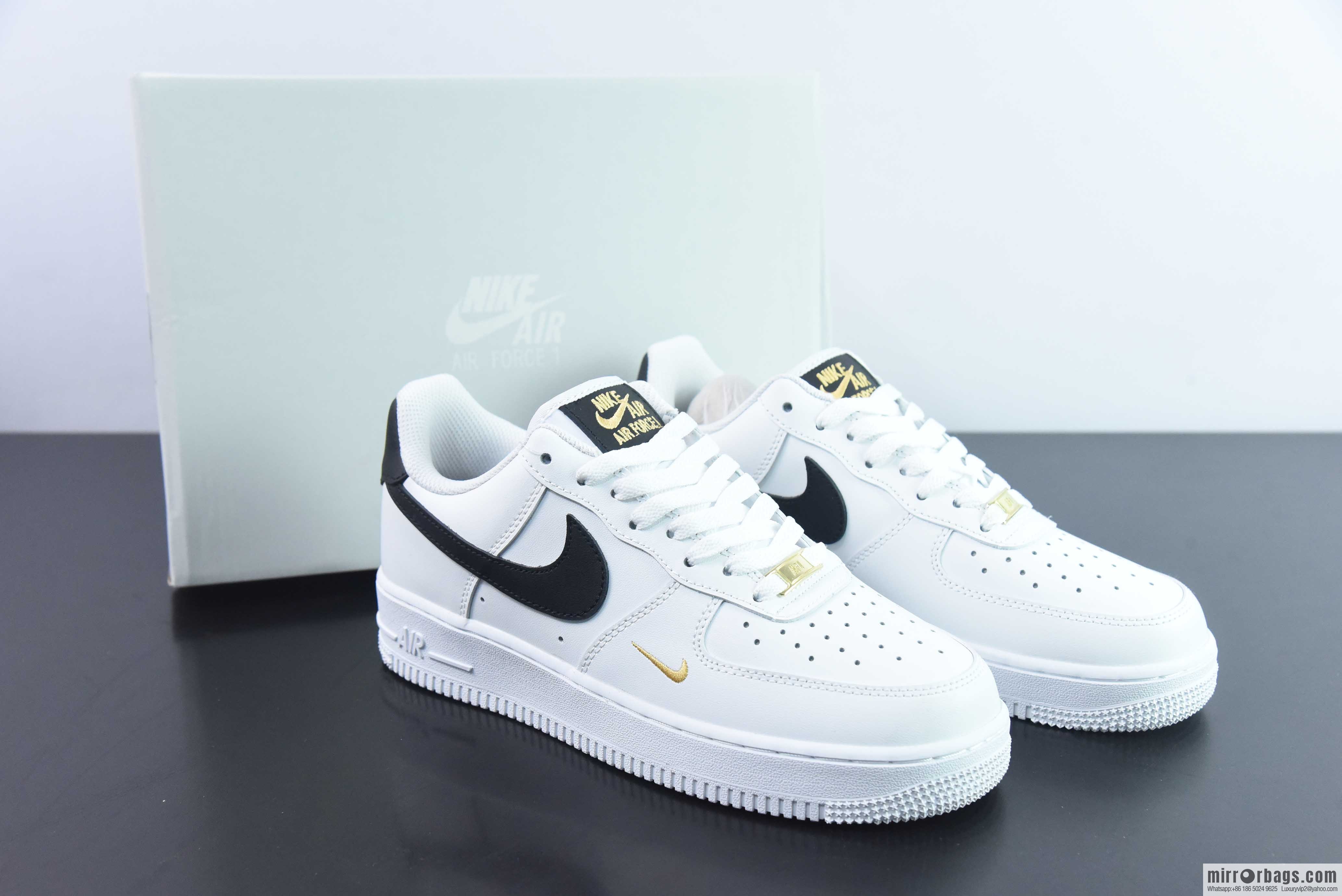 Nike Air Force 1 Low Air Force One Low Help Versatile Leisure Sports Board Shoes Black Small Gold Hook, Item Number: CZ0270-102
