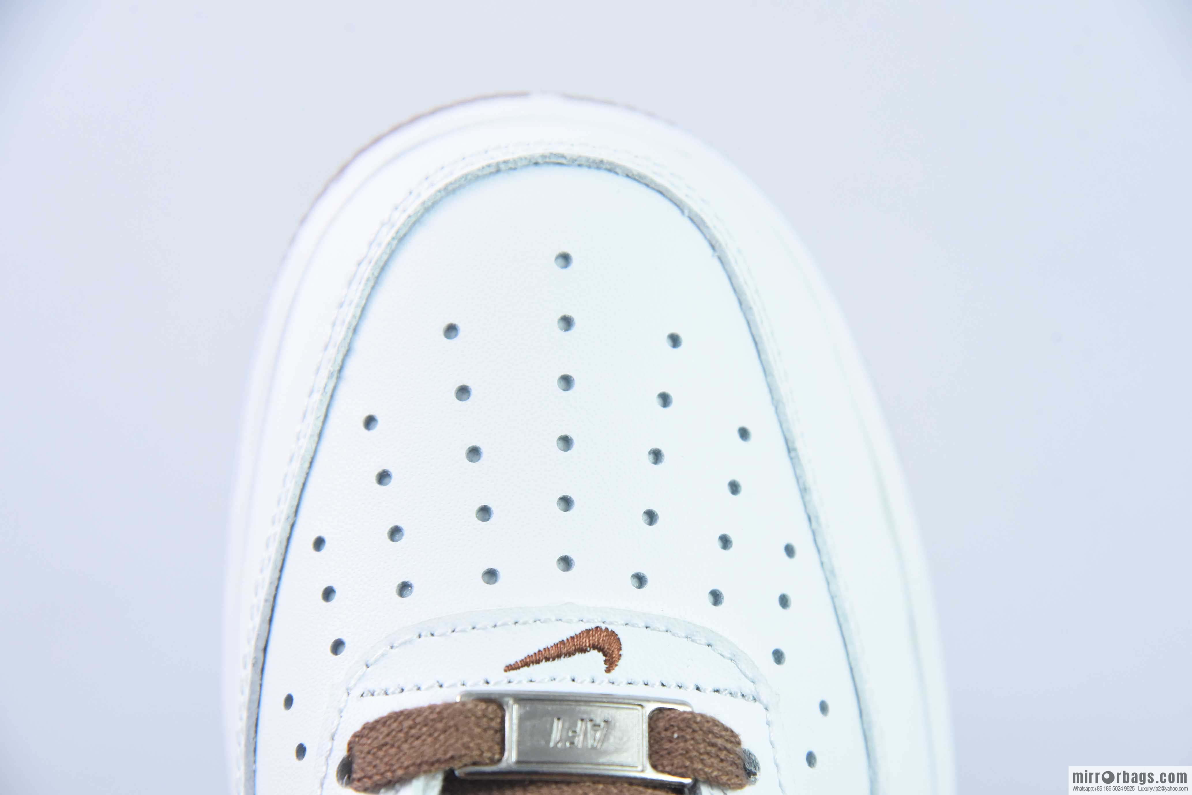 Nike Air Force 1 Low Air Force One Low Top Versatile Leisure Sports Board Shoes, White Brown, Item Number: DH7561-100
