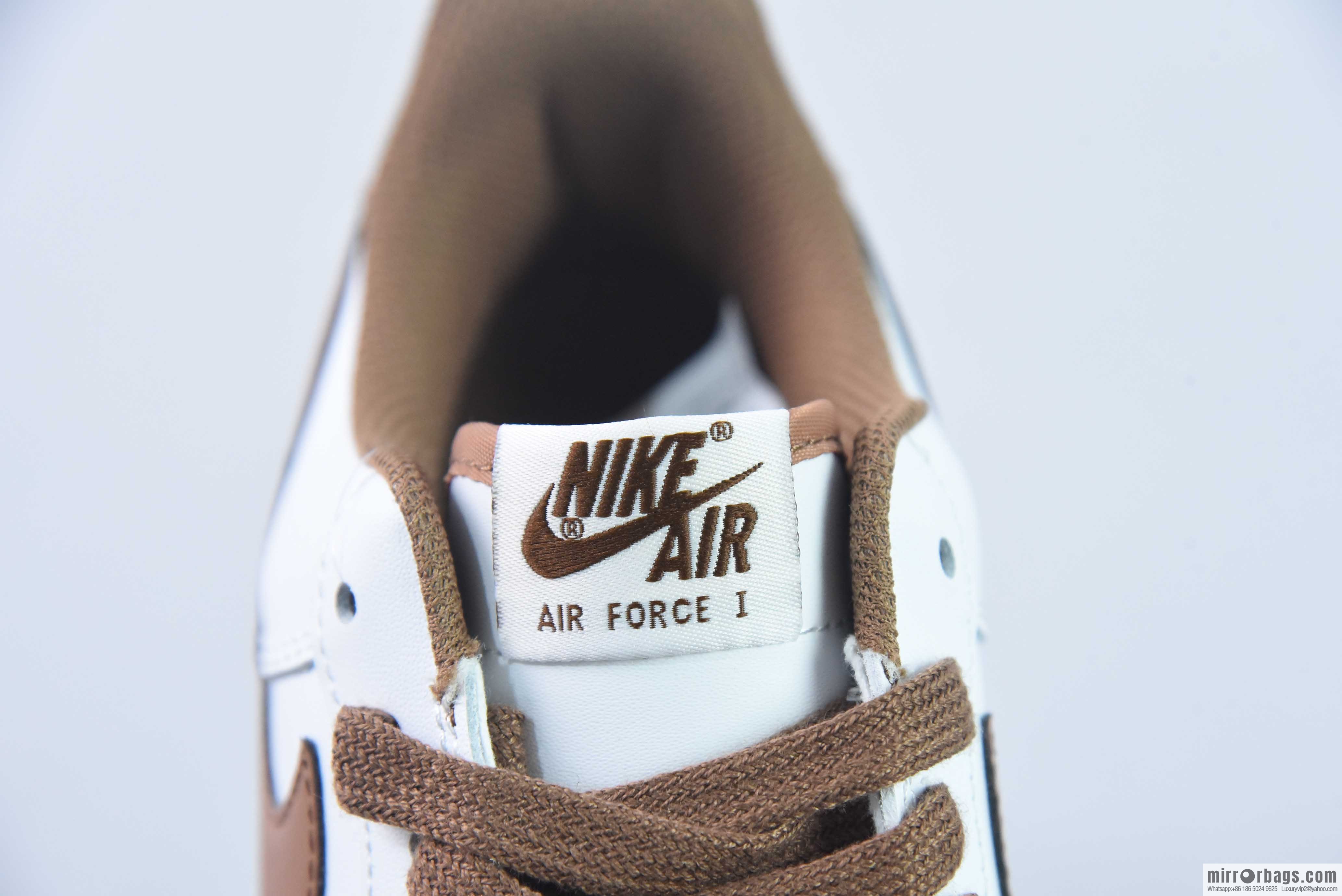 Nike Air Force 1 Low Air Force One Low Top Versatile Leisure Sports Board Shoes, White Brown, Item Number: DH7561-100
