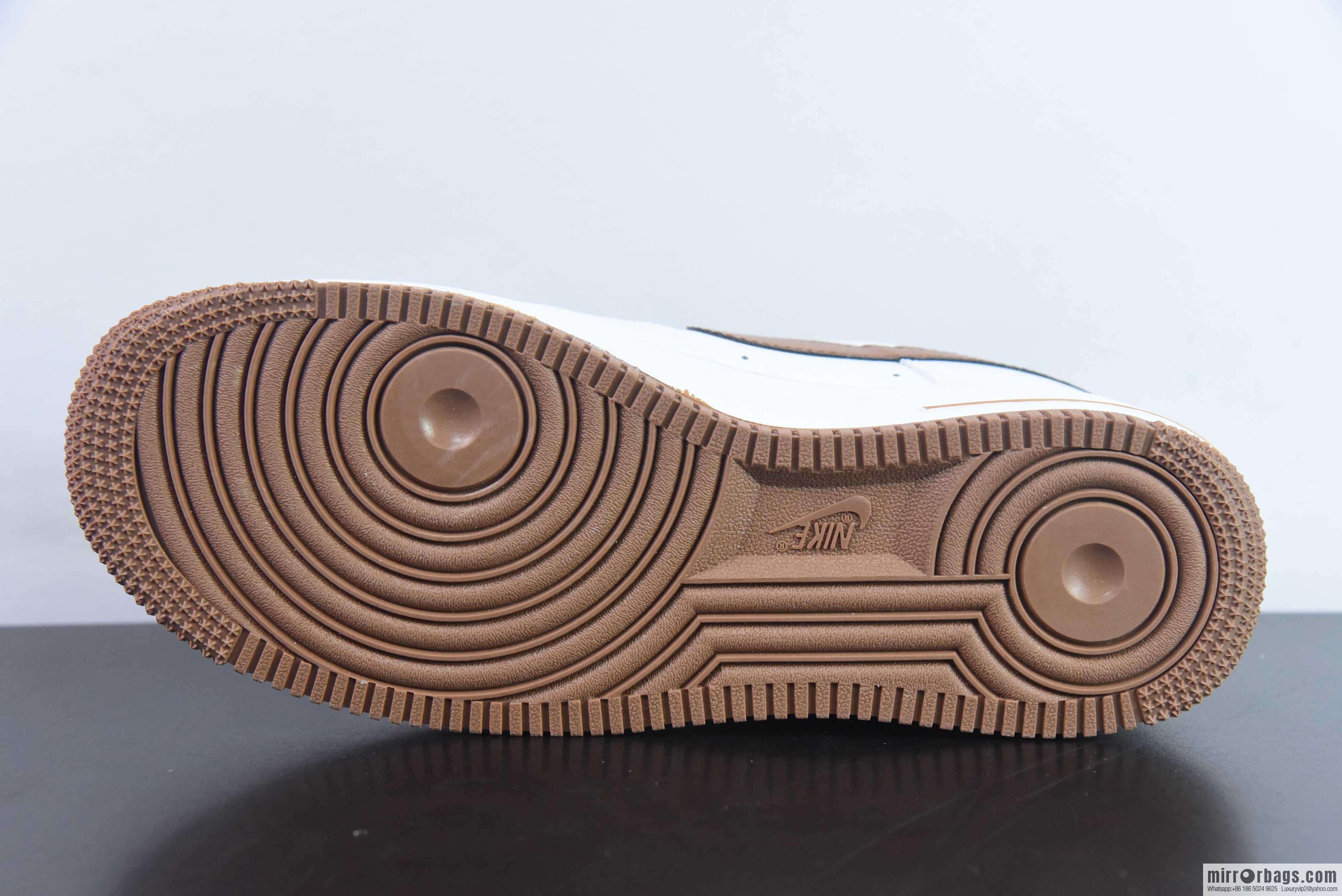 Nike Air Force 1 Low Air Force One Low Top Versatile Leisure Sports Board Shoes, White Brown, Item Number: DH7561-100