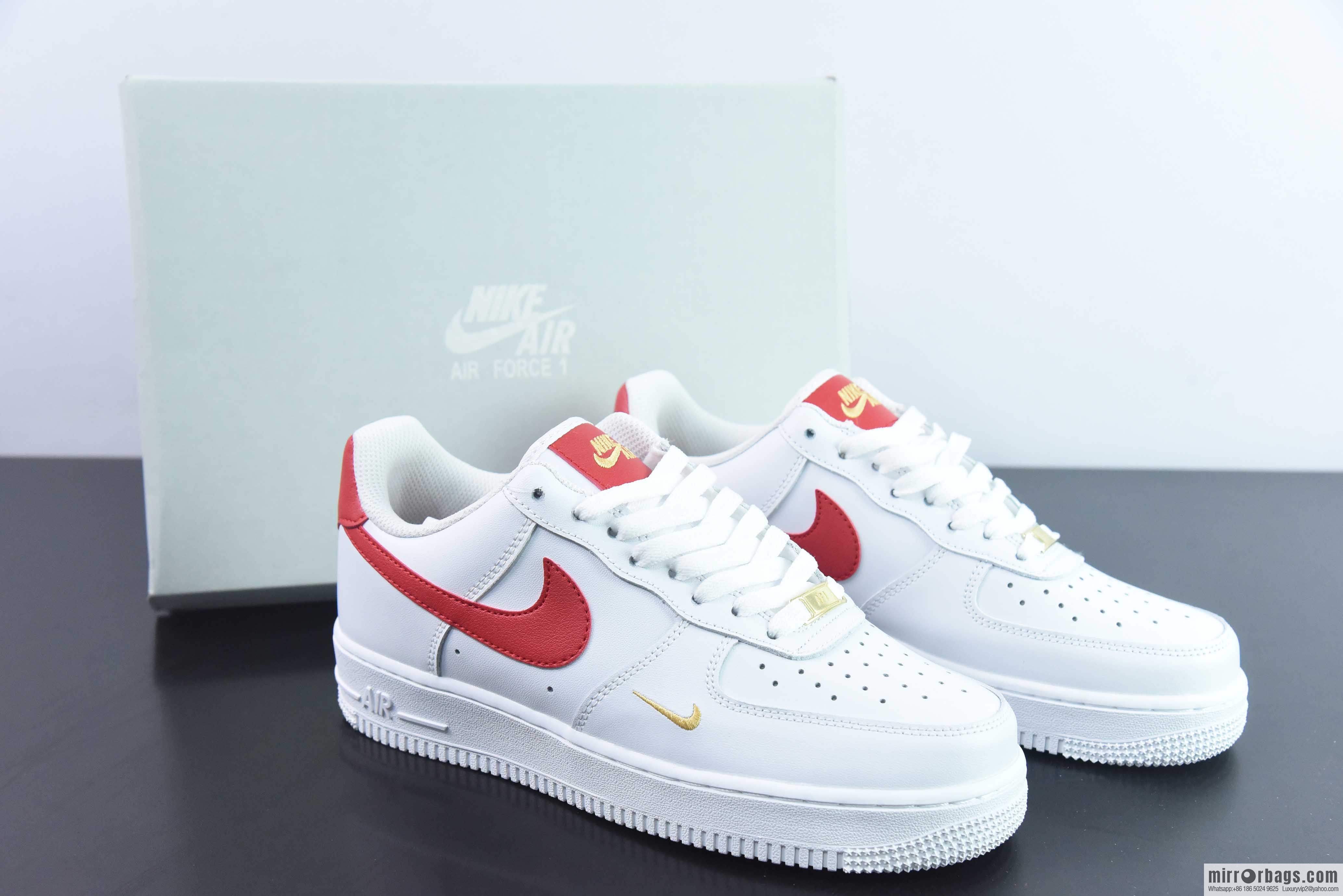 Nike Air Force 1 Low Air Force One low-top versatile leisure sports shoes, white and red small gold hook, item number: CZ0270-104