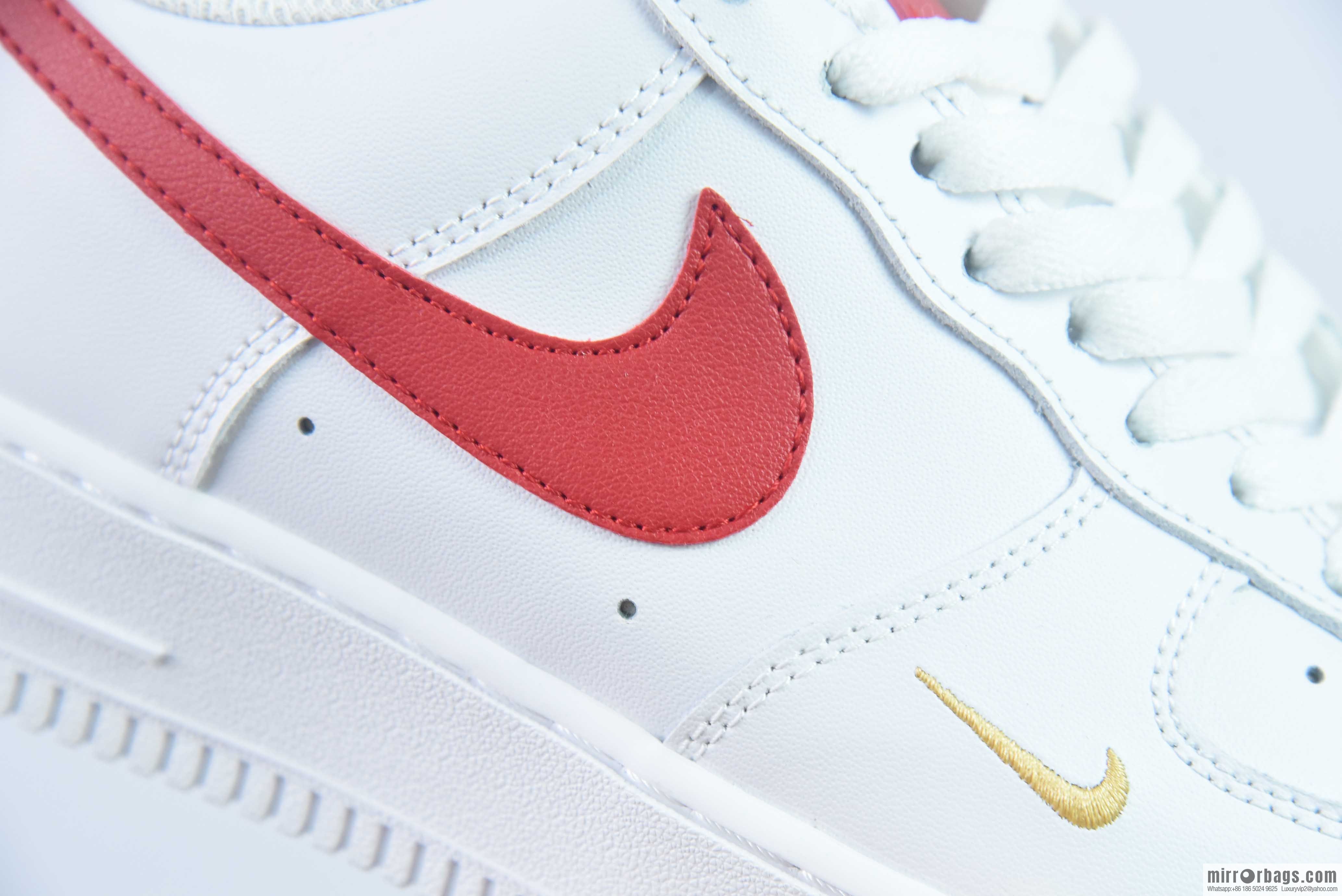 Nike Air Force 1 Low Air Force One low-top versatile leisure sports shoes, white and red small gold hook, item number: CZ0270-104