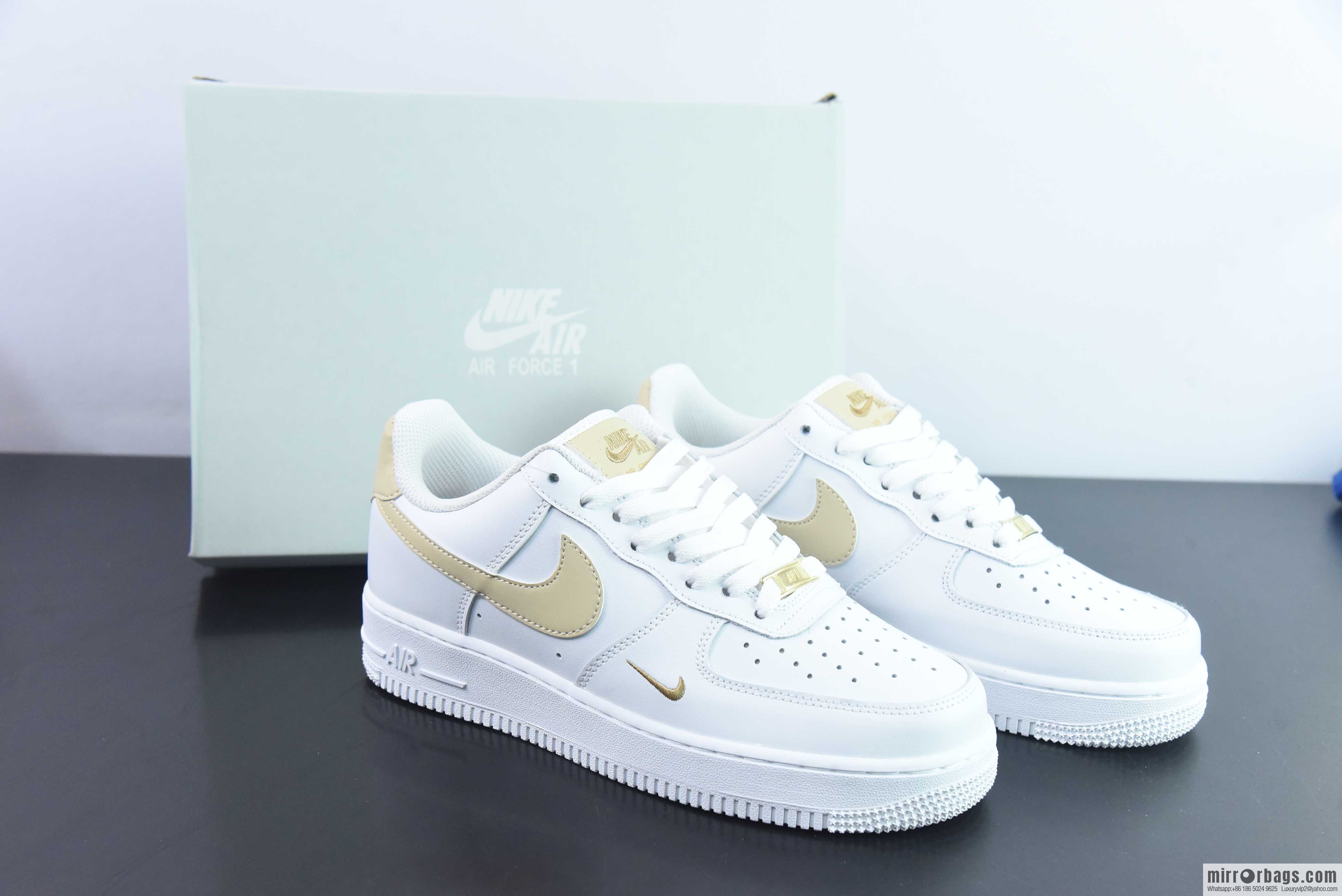 Nike Air Force 1 Low Air Force One Low Help Versatile Leisure Sports Board Shoes Gold Small Gold Hook, Item Number: CZ0270-105