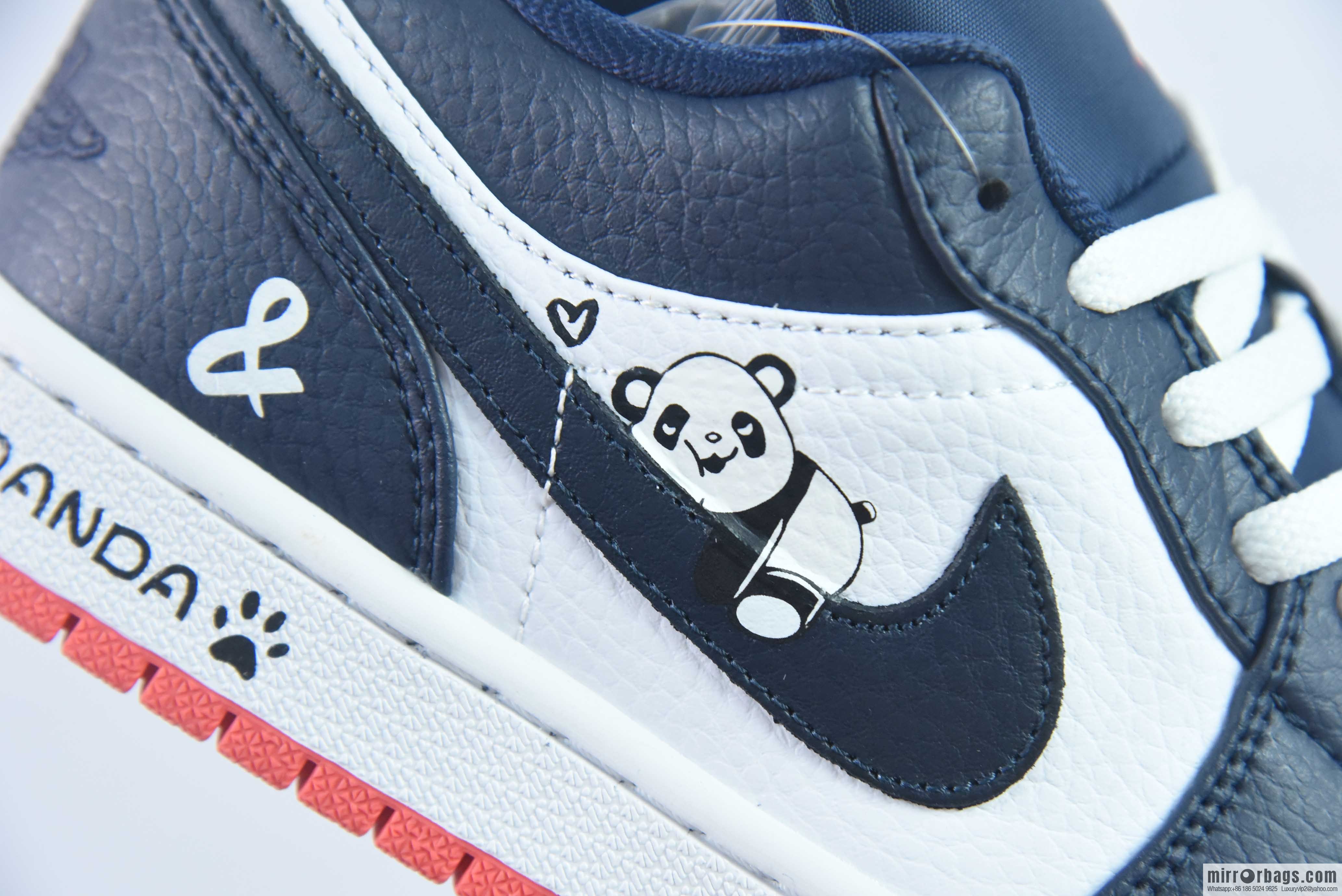 Air Jordan 1 Low Joe 1 Low Top Sports Basketball Shoes, Panda Midnight Blue 553560-481