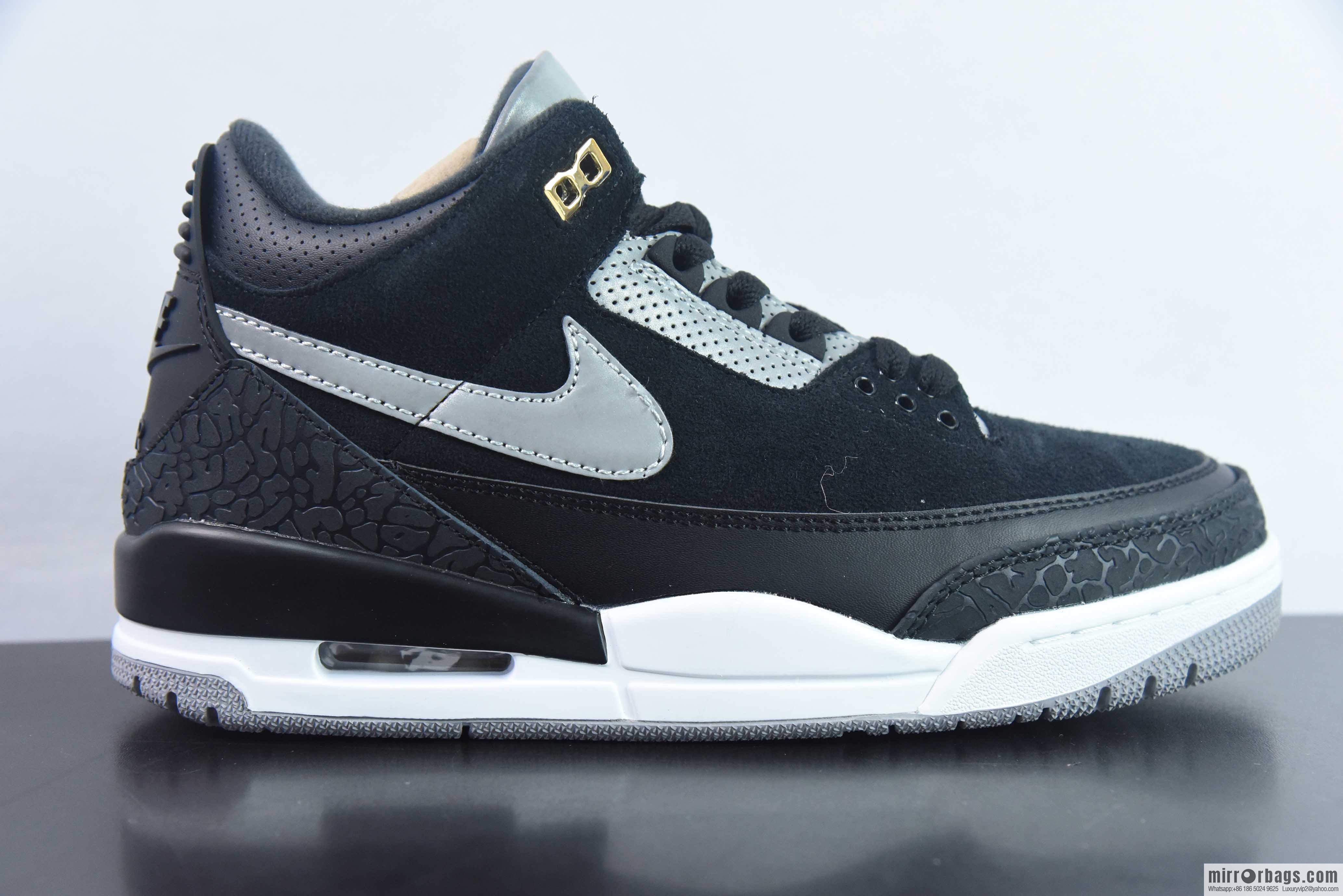 Air Jordan 3 Retro Tinker AJ3 black and gray sports shoes color scheme item number: CK4348-007