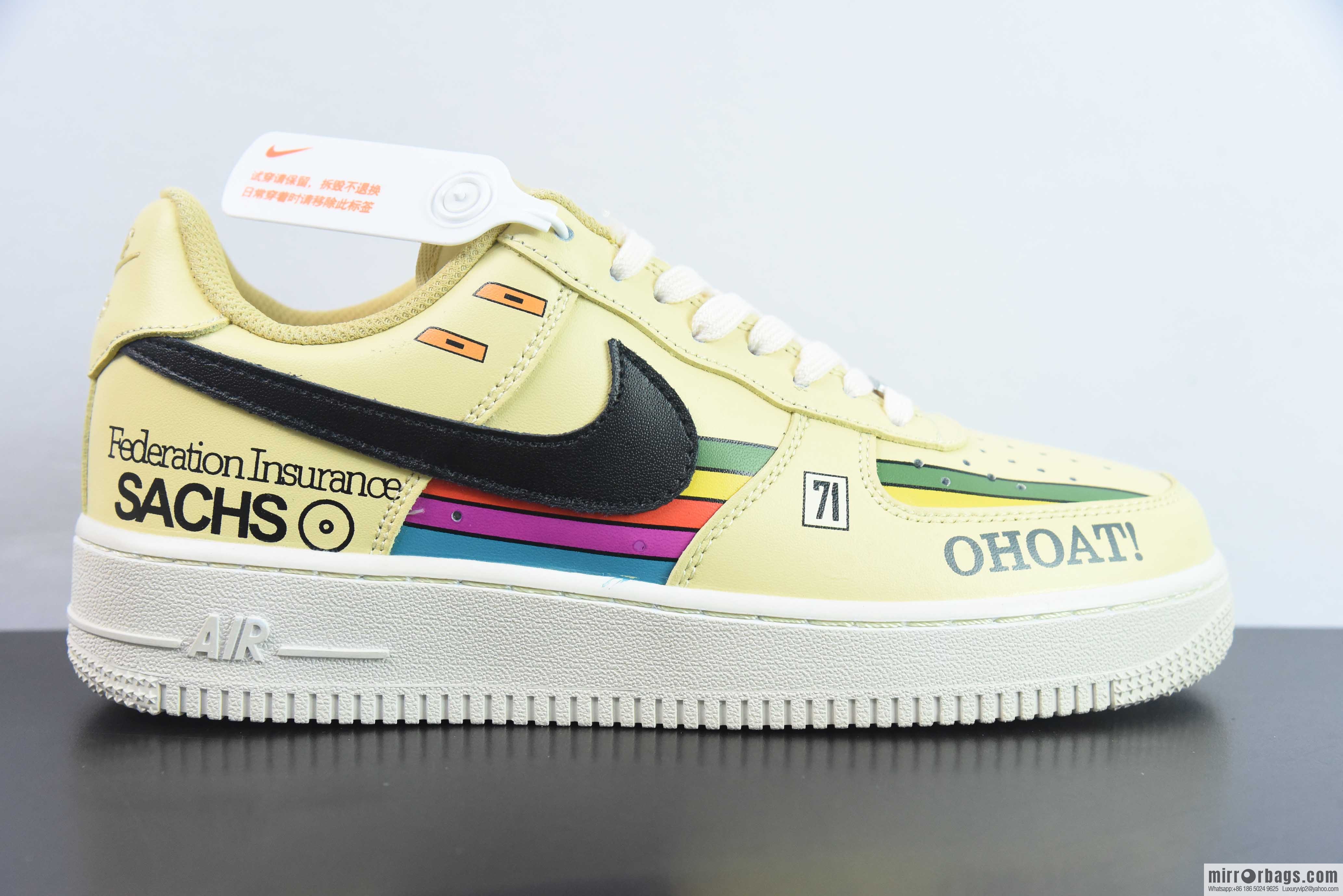 Nike Air Force 1 Low-top sports and leisure board shoes, English graffiti 71 yellow, item number: CW2288-111