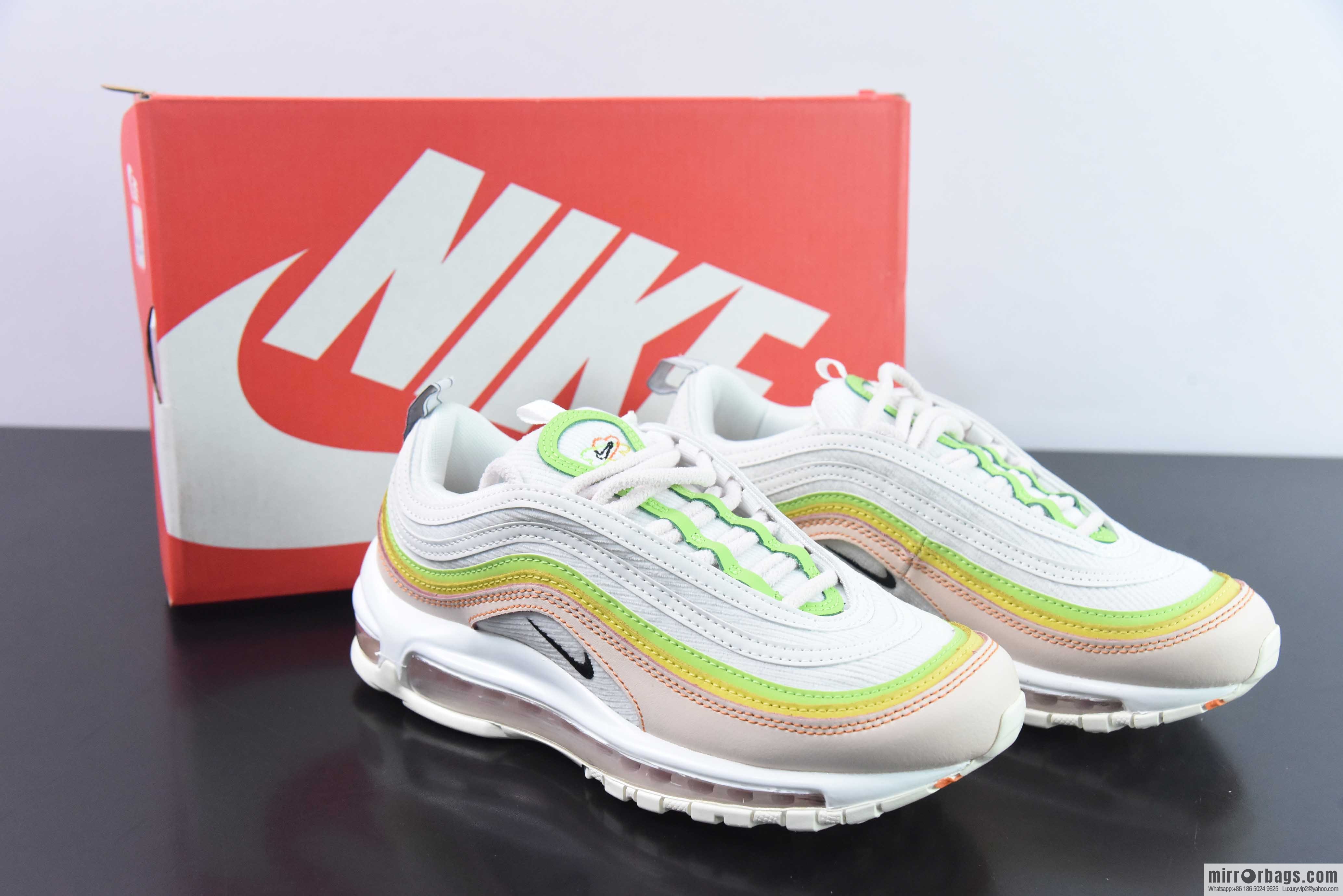 NK Air Max 97 OG white and yellow pink sneakers, item number: FD0870-100