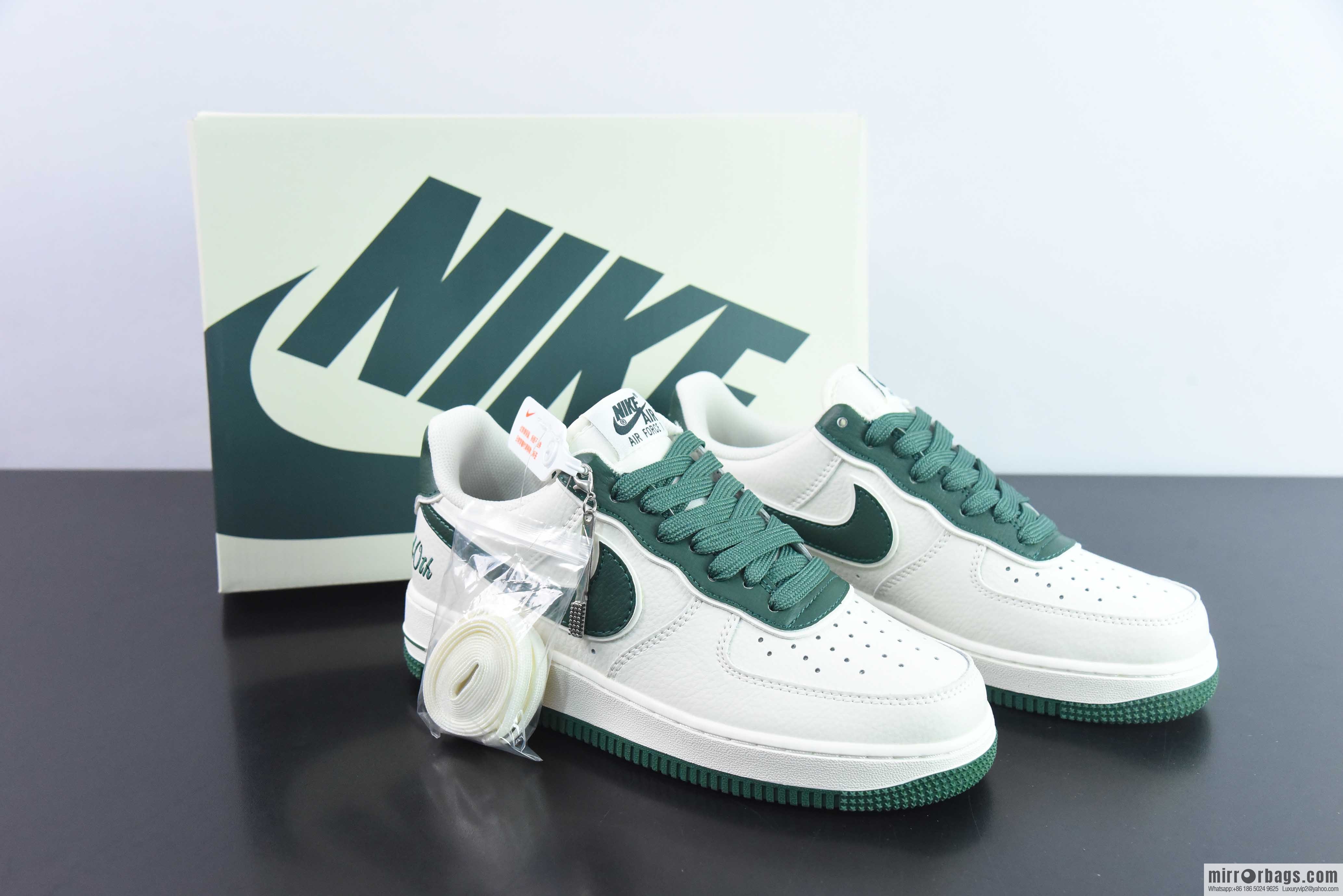 Nike Air Force 1 AF1 Air Force One/Low Top, White and Green 40th Anniversary Edition, Item Number: JF1983-558