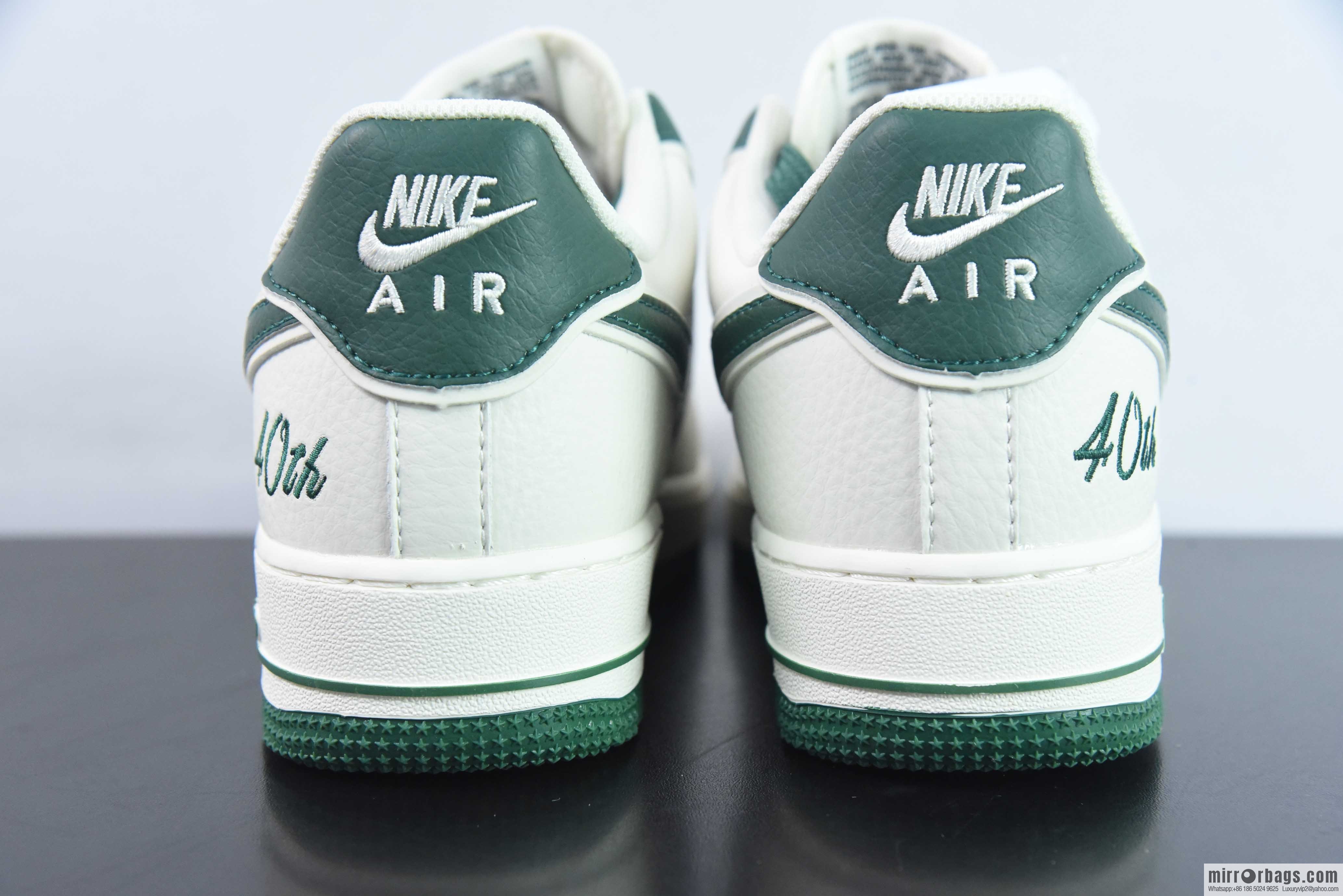 Nike Air Force 1 AF1 Air Force One/Low Top, White and Green 40th Anniversary Edition, Item Number: JF1983-558