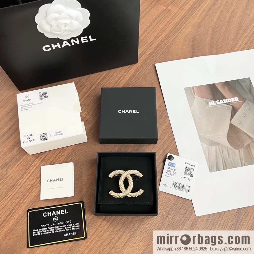 Chanel gold double c brooch