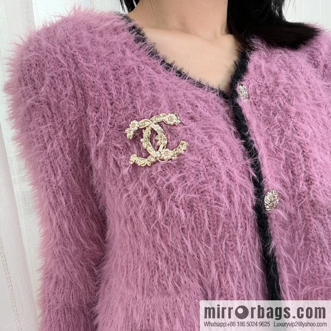 New ☑️ Chanel double c pink diamond pearl flower brooch