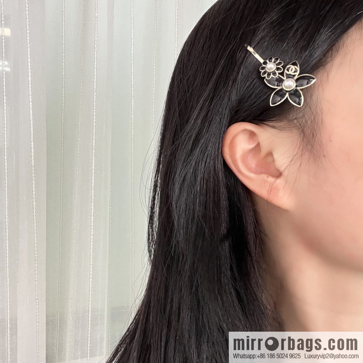New ☑️ Chanel double c black flower hairpin hairpin