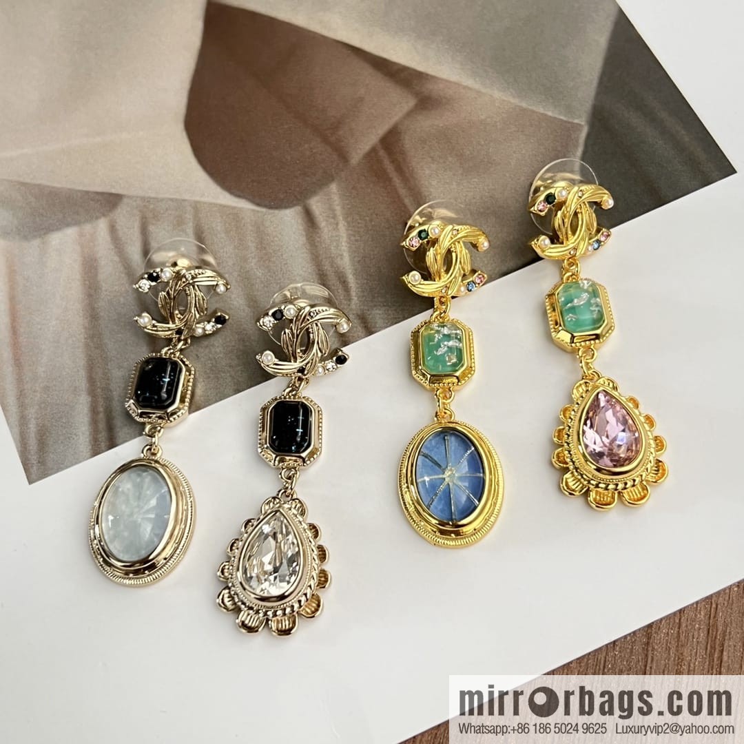 New ☑️ Chanel c3 double c colored treasure stud earrings