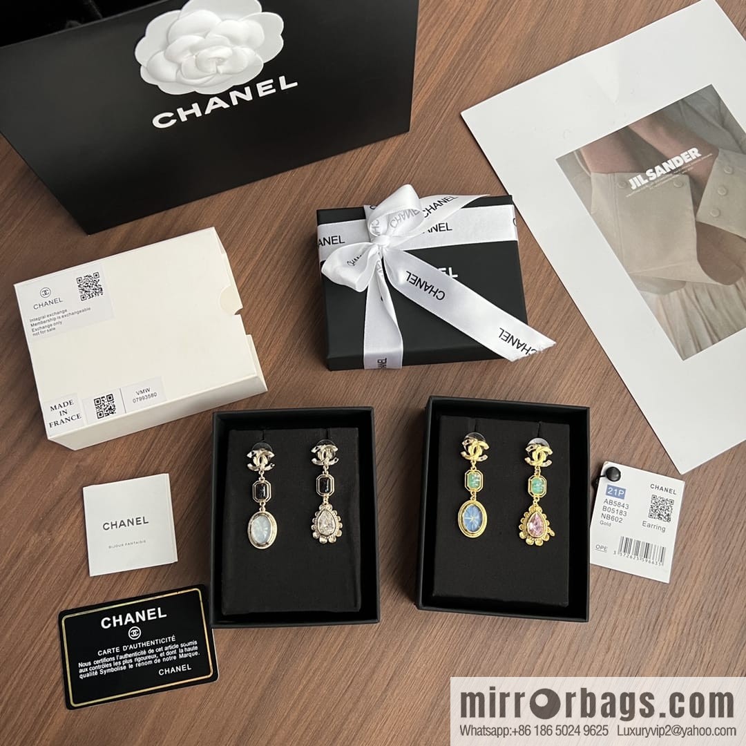 New ☑️ Chanel c3 double c colored treasure stud earrings