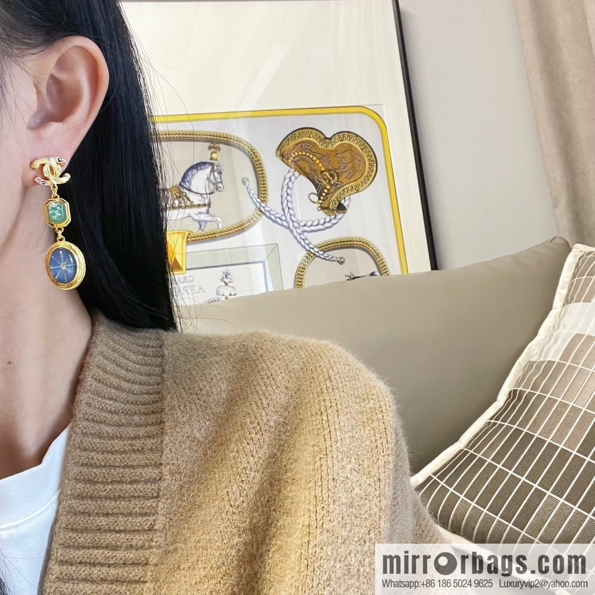 New ☑️ Chanel c3 double c colored treasure stud earrings