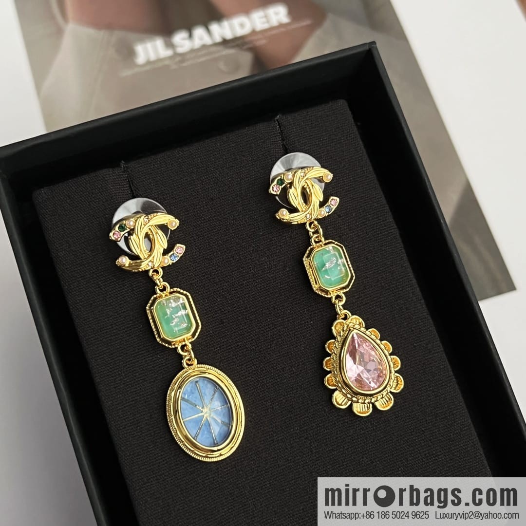 New ☑️ Chanel c3 double c colored treasure stud earrings