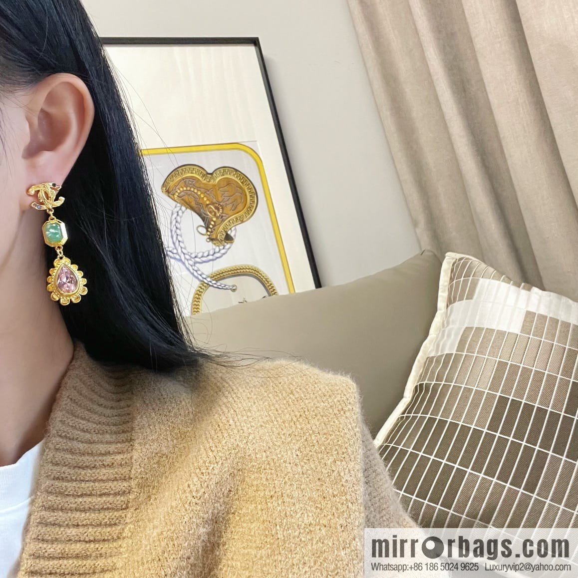 New ☑️ Chanel c3 double c colored treasure stud earrings