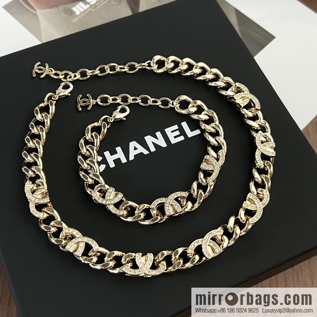 New ☑️ Chanel semi-double c chain strap bracelet necklace