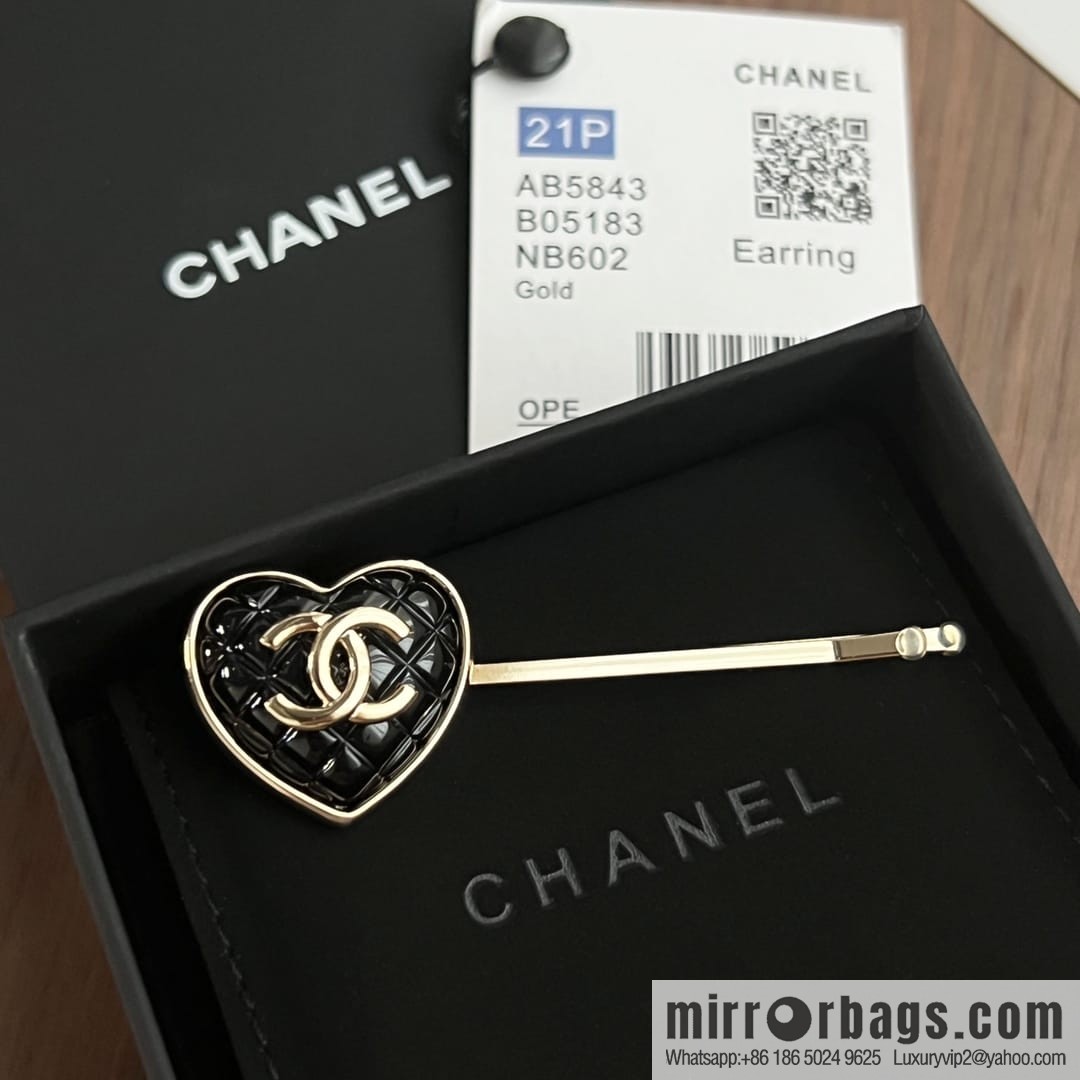 New ☑️ Chanel double c peach heart love hairpin hairpin