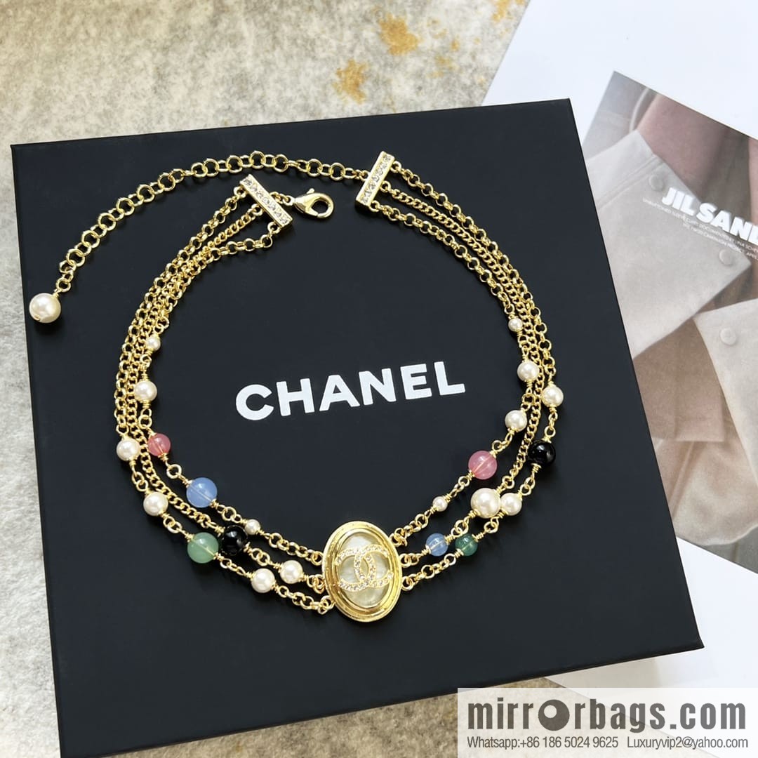 New ☑️ Chanel Double C Oval Triple Pearl Necklace Necklace