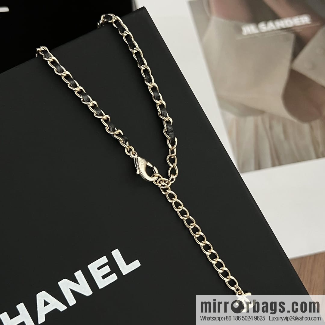 New ☑️ Chanel double c gold round wheat ear necklace sweater chain