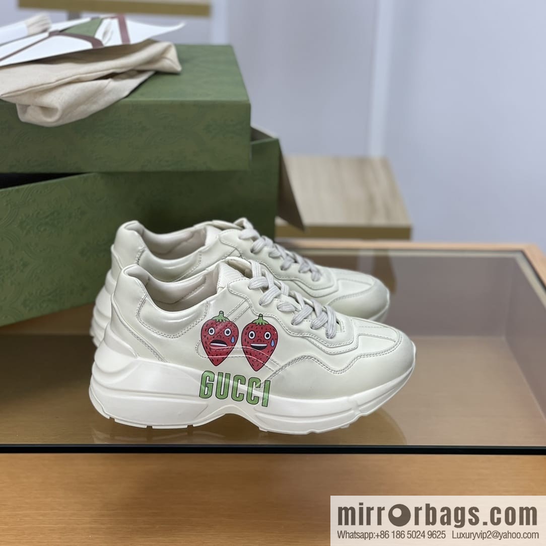 Gucci Gucci [New G Replica Luxury Handbag High Version] Unisex Vintage sneakers