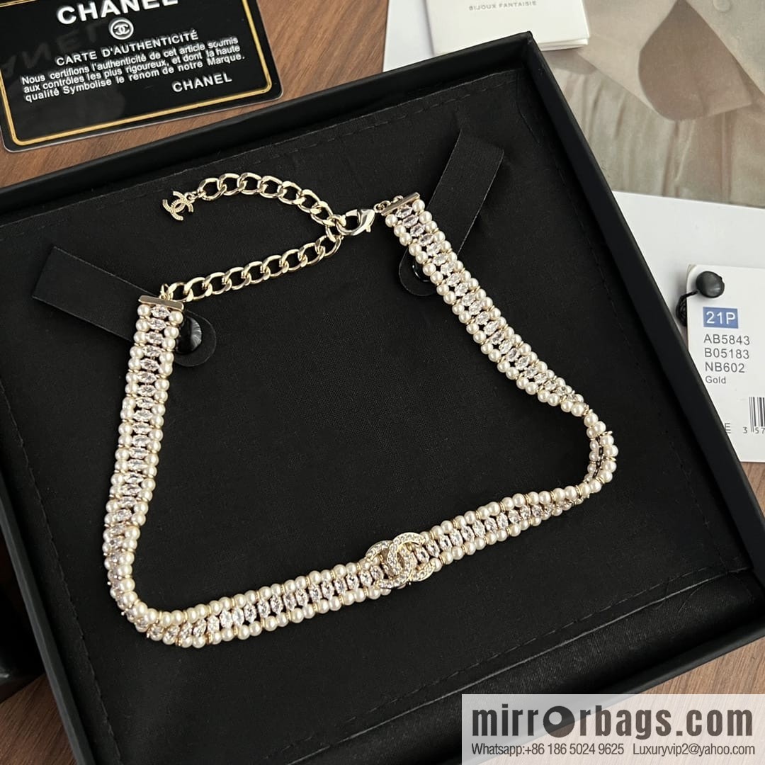 New ☑️ Chanel double c pearl necklace