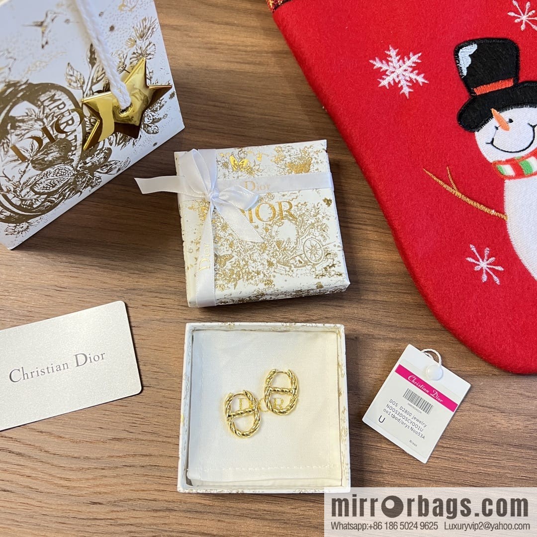Dior gold CD stud earrings