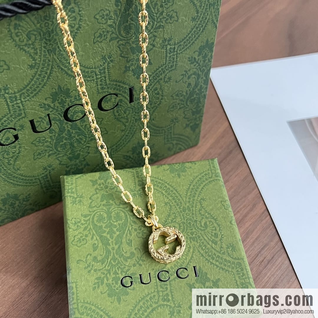 New Gucci Gucci gold double G necklace