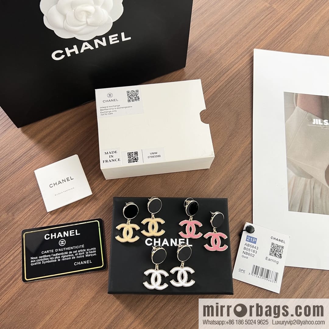New ☑️ Chanel c2 double c black round stud earrings