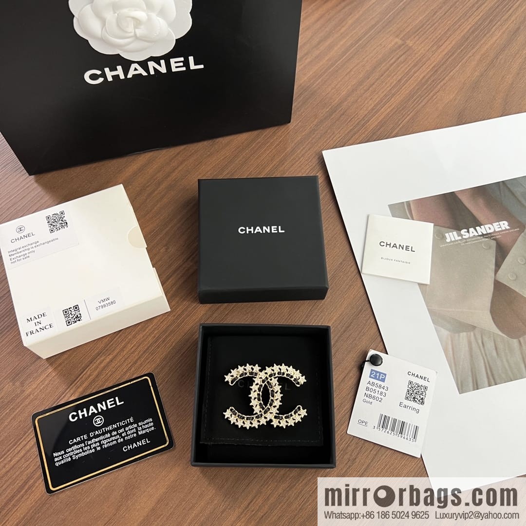 New ☑️ Chanel black leather rope pentagram star brooch