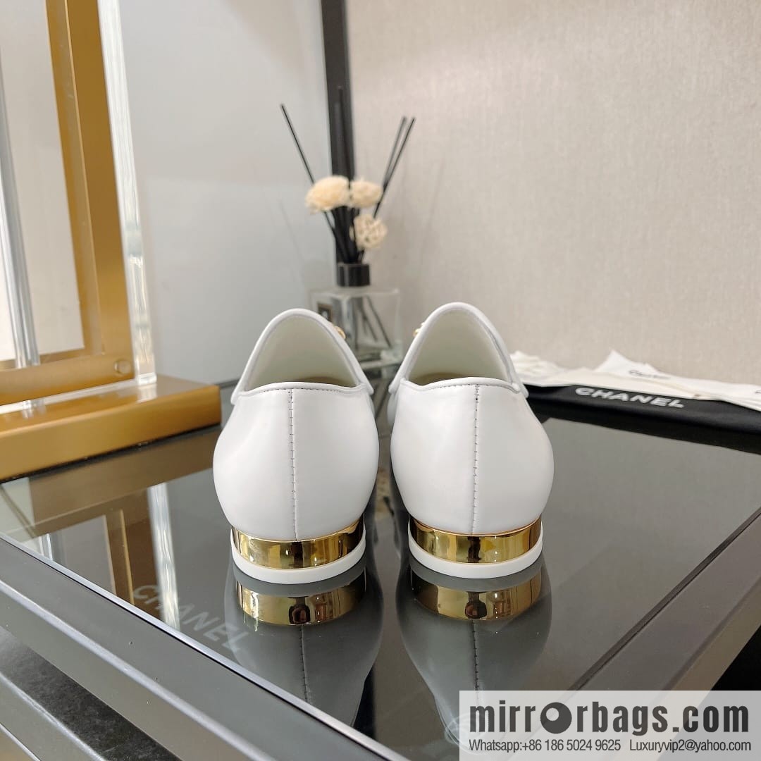 Chanell Chanel Xiaoxiang, new, leather double C buckle loafers/half slippers