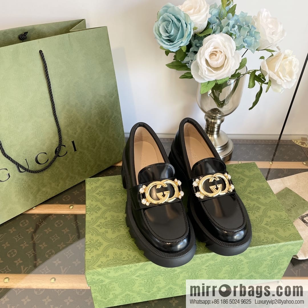 Gucci Gucci Double G Diamond Buckle Thick Bottom Loafers
