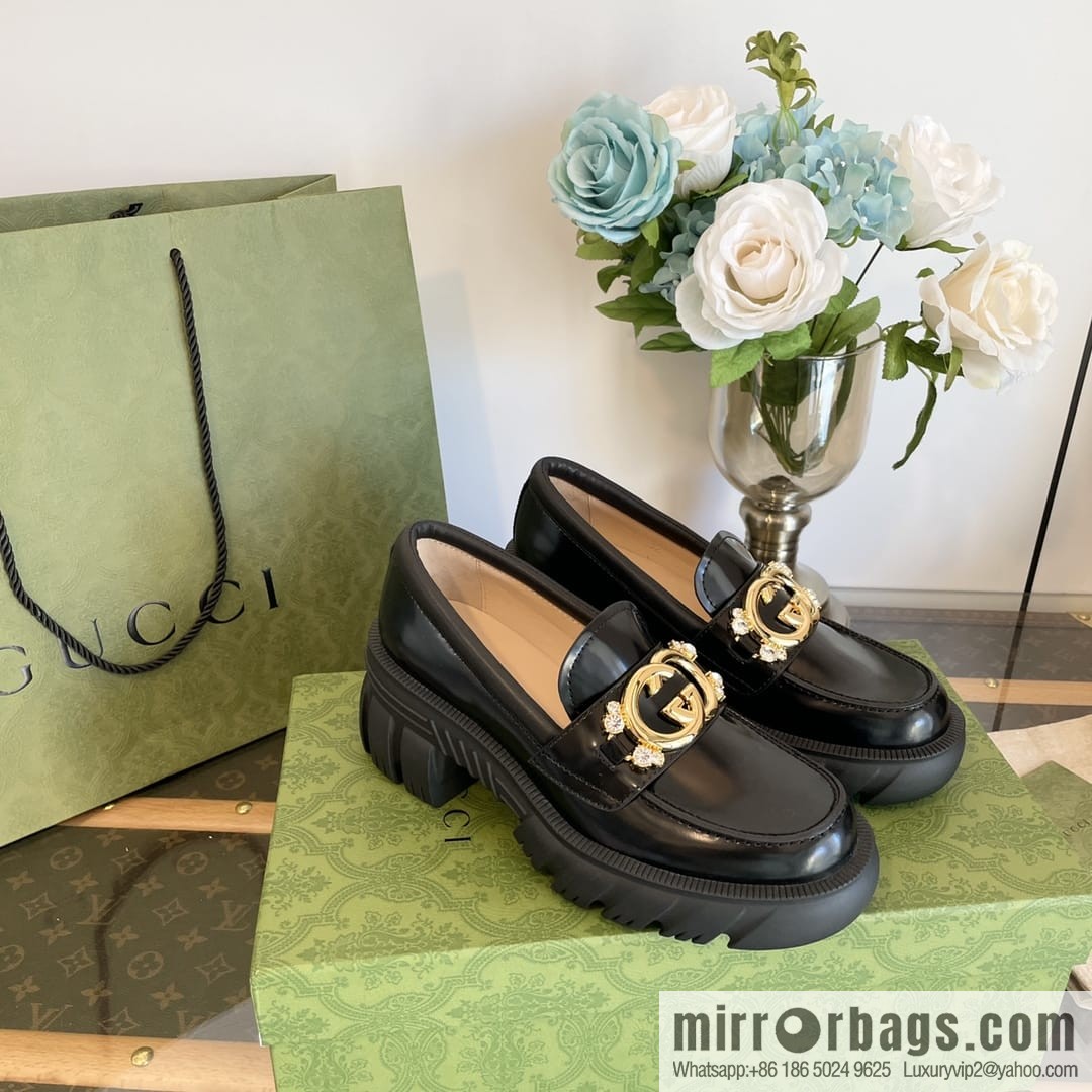 Gucci Gucci Double G Diamond Buckle Thick Bottom Loafers