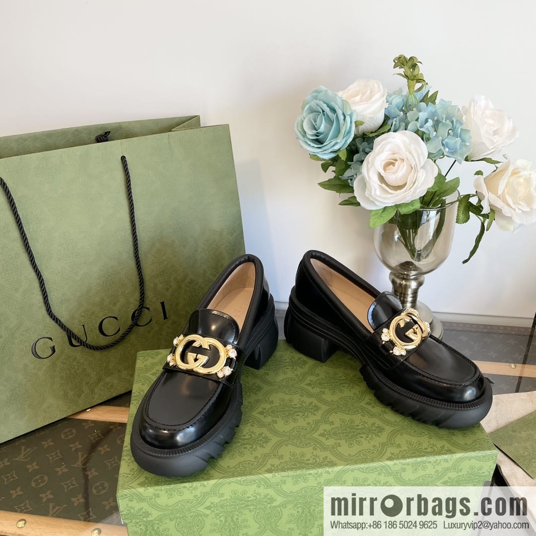 Gucci Gucci Double G Diamond Buckle Thick Bottom Loafers