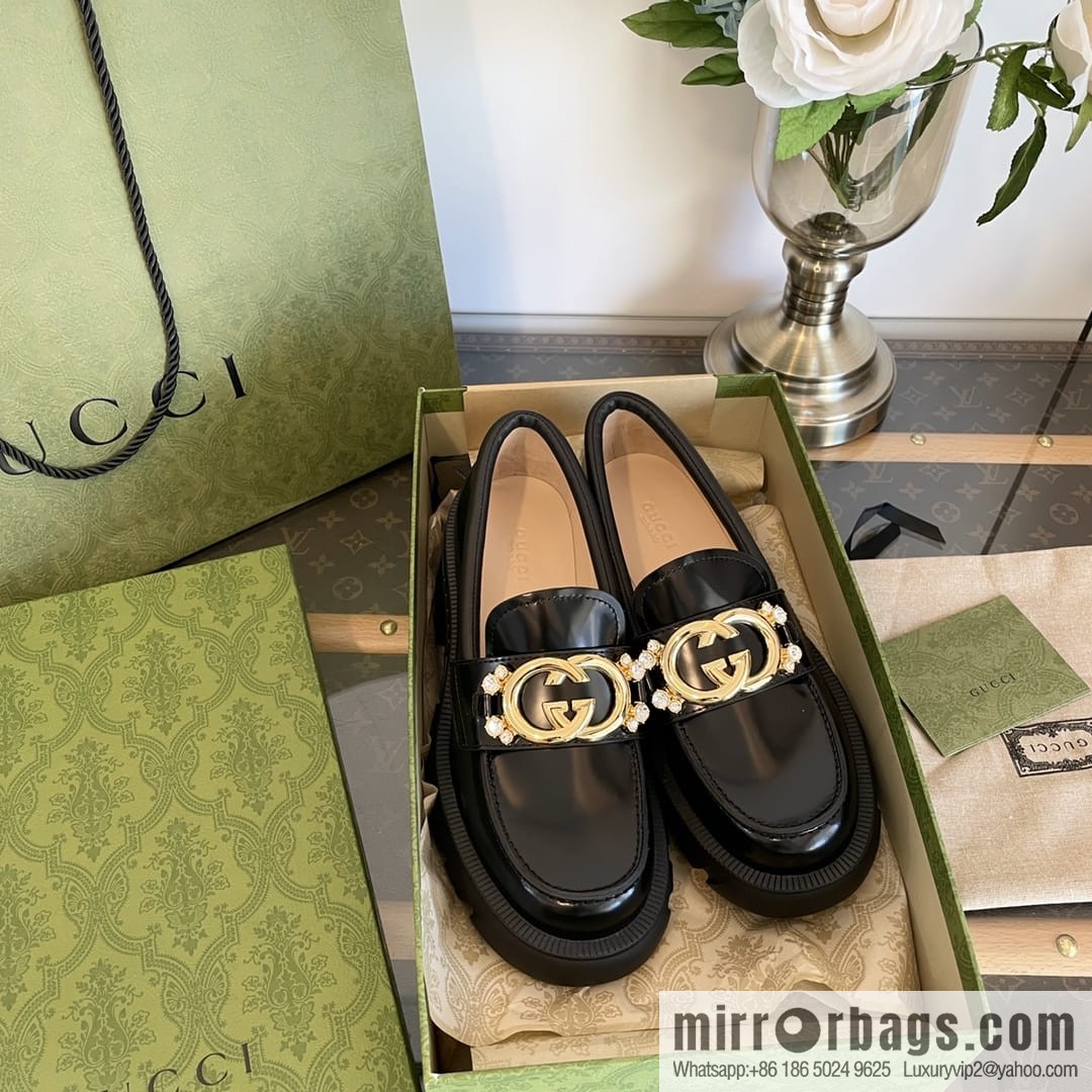 Gucci Gucci Double G Diamond Buckle Thick Bottom Loafers