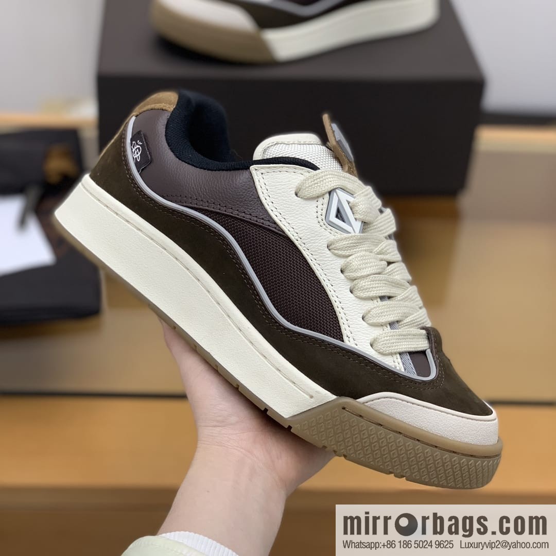 Dior grained calf leather with breathable mesh men's casual retro sneakers