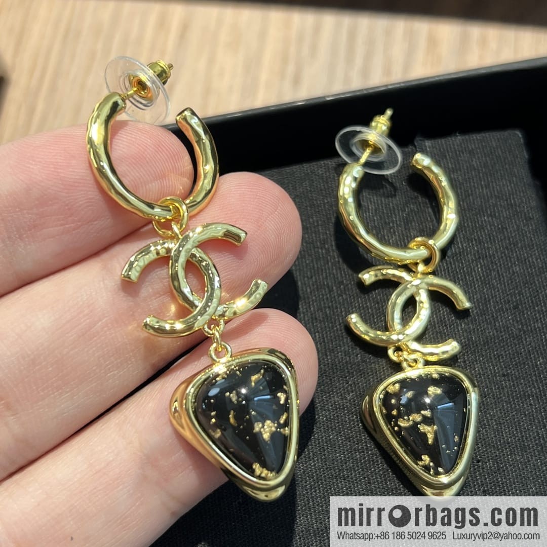 New ☑️ Chanel c3 double c gold stud earrings
