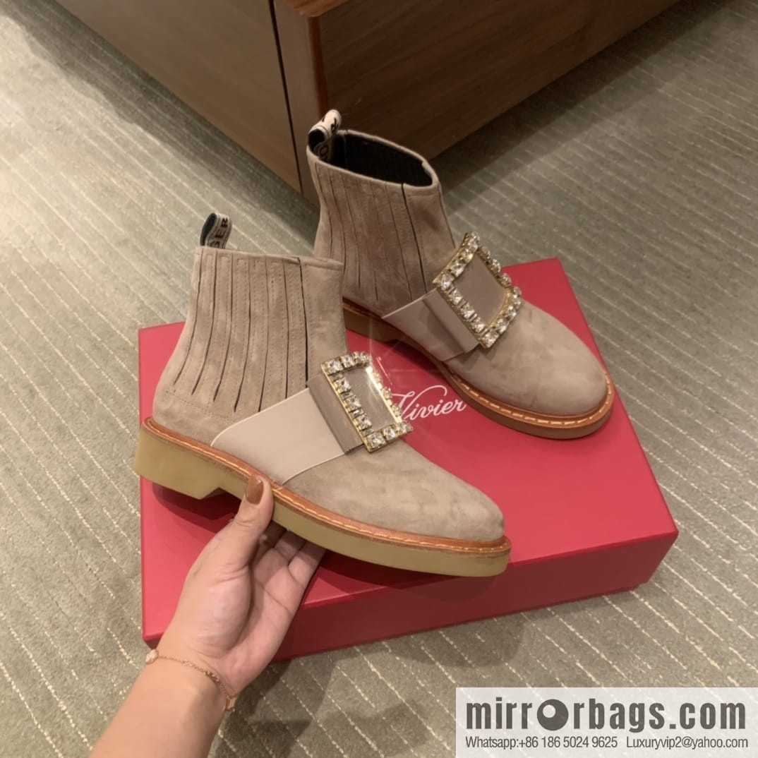 Roger vivier patented leather boots for women