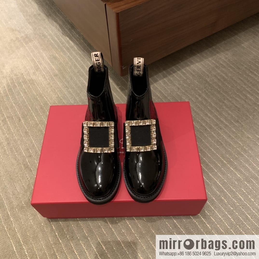 Roger vivier patented leather boots for women