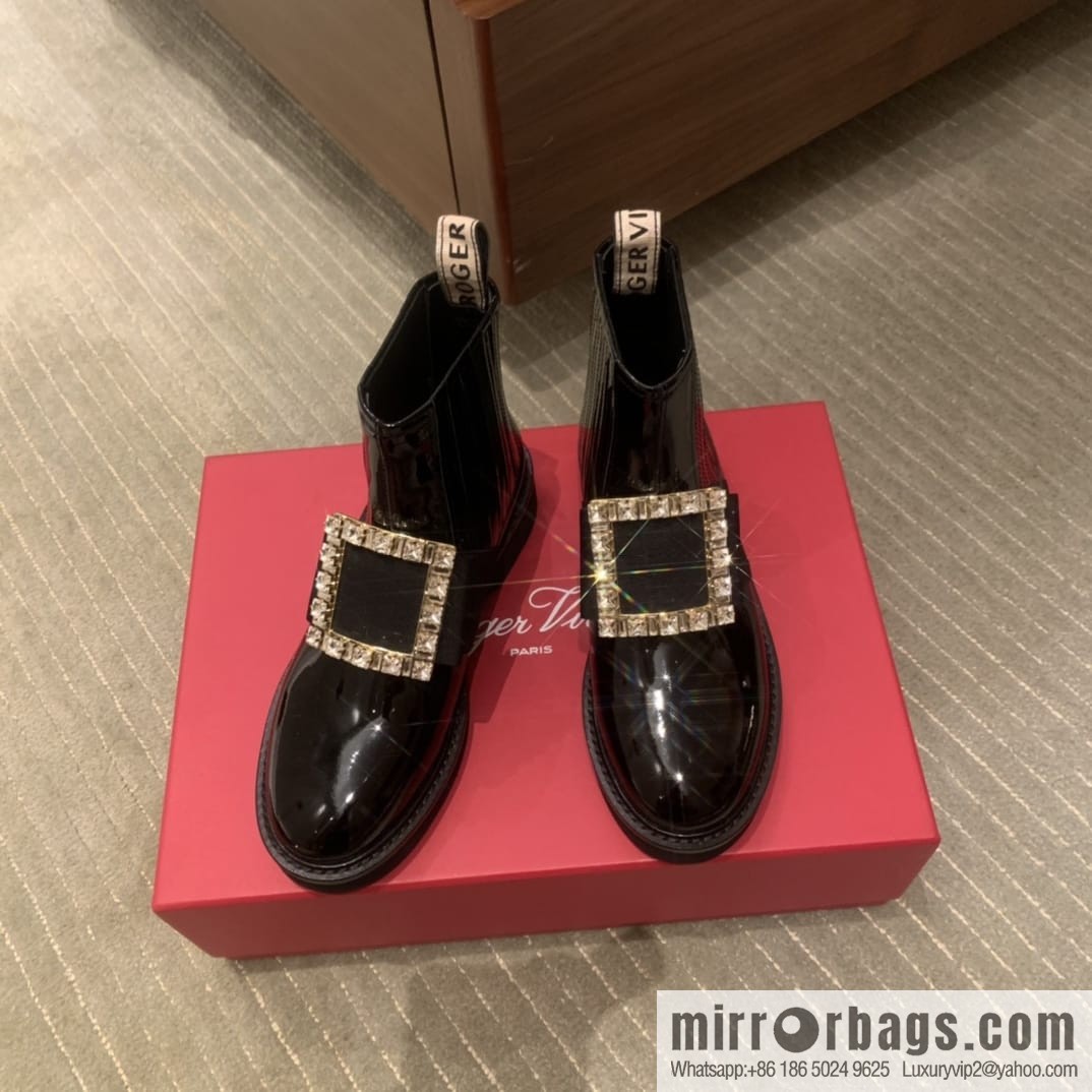 Roger vivier patented leather boots for women