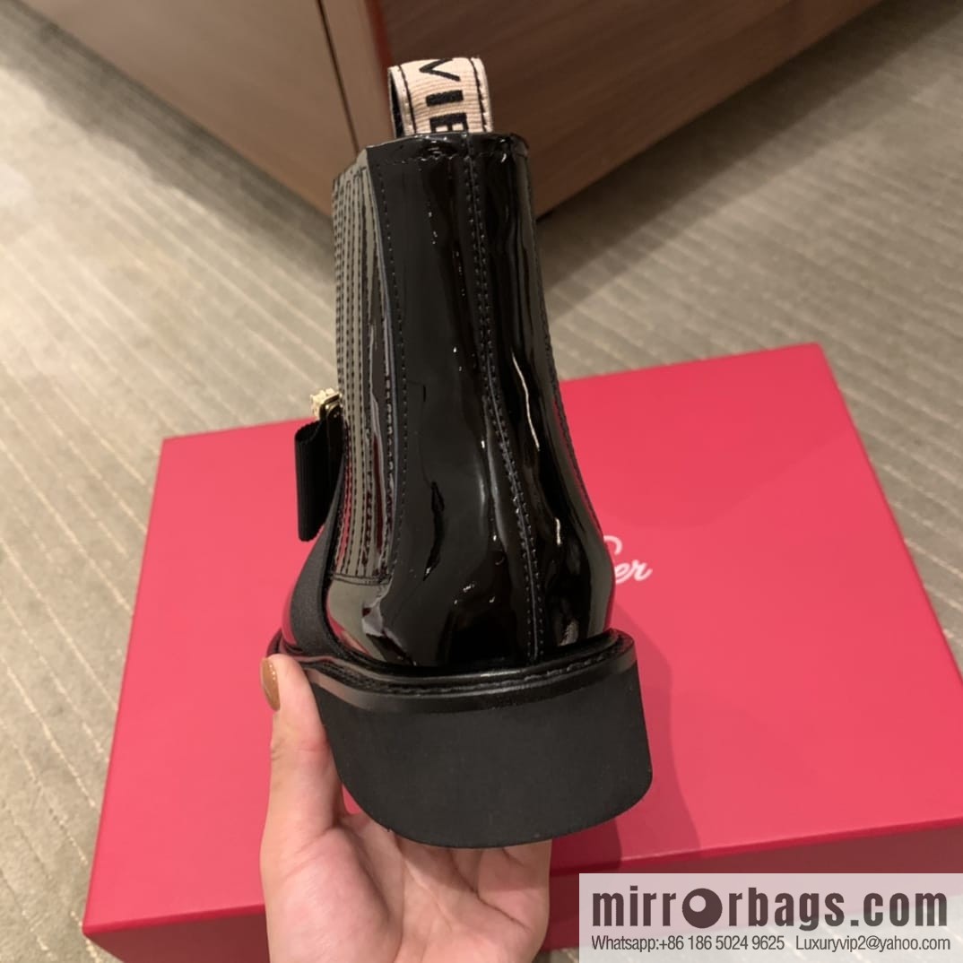 Roger vivier patented leather boots for women