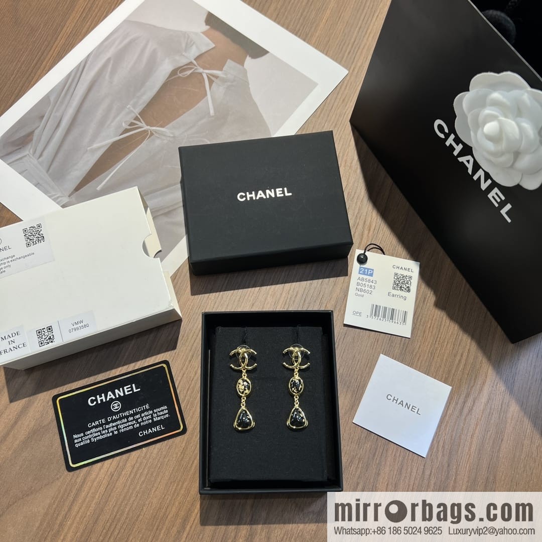 New ☑️ Chanel c3 double c gemstone stud earrings