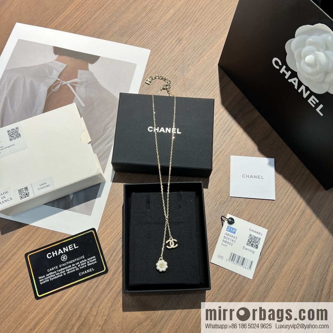 New ☑️ Chanel Double C Camellia Pearl Necklace