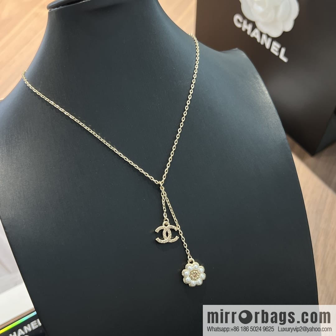 New ☑️ Chanel Double C Camellia Pearl Necklace